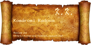 Komáromi Kadosa névjegykártya